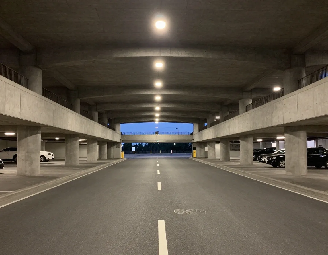 International Terminal 1 vehicular loop and P7 parking entrance approach