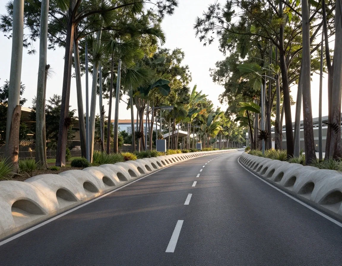 Road approach on Sir Reginald Ansett Drive leading toward domestic parking facilities