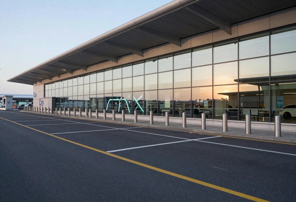 Sydney Airport express passenger pick-up bays with automated overhead timers