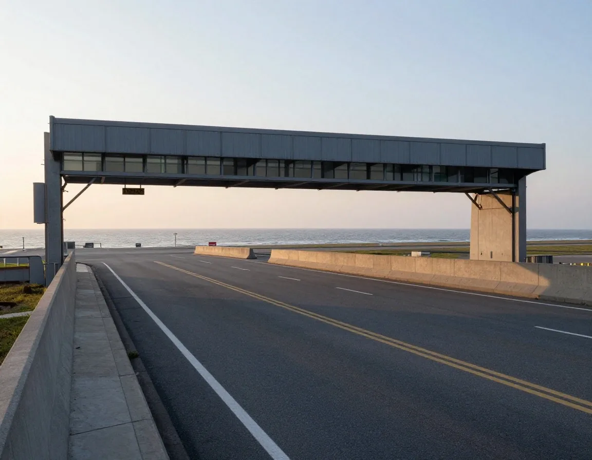 Sydney Airport terminal approach road and parking clearance gantry