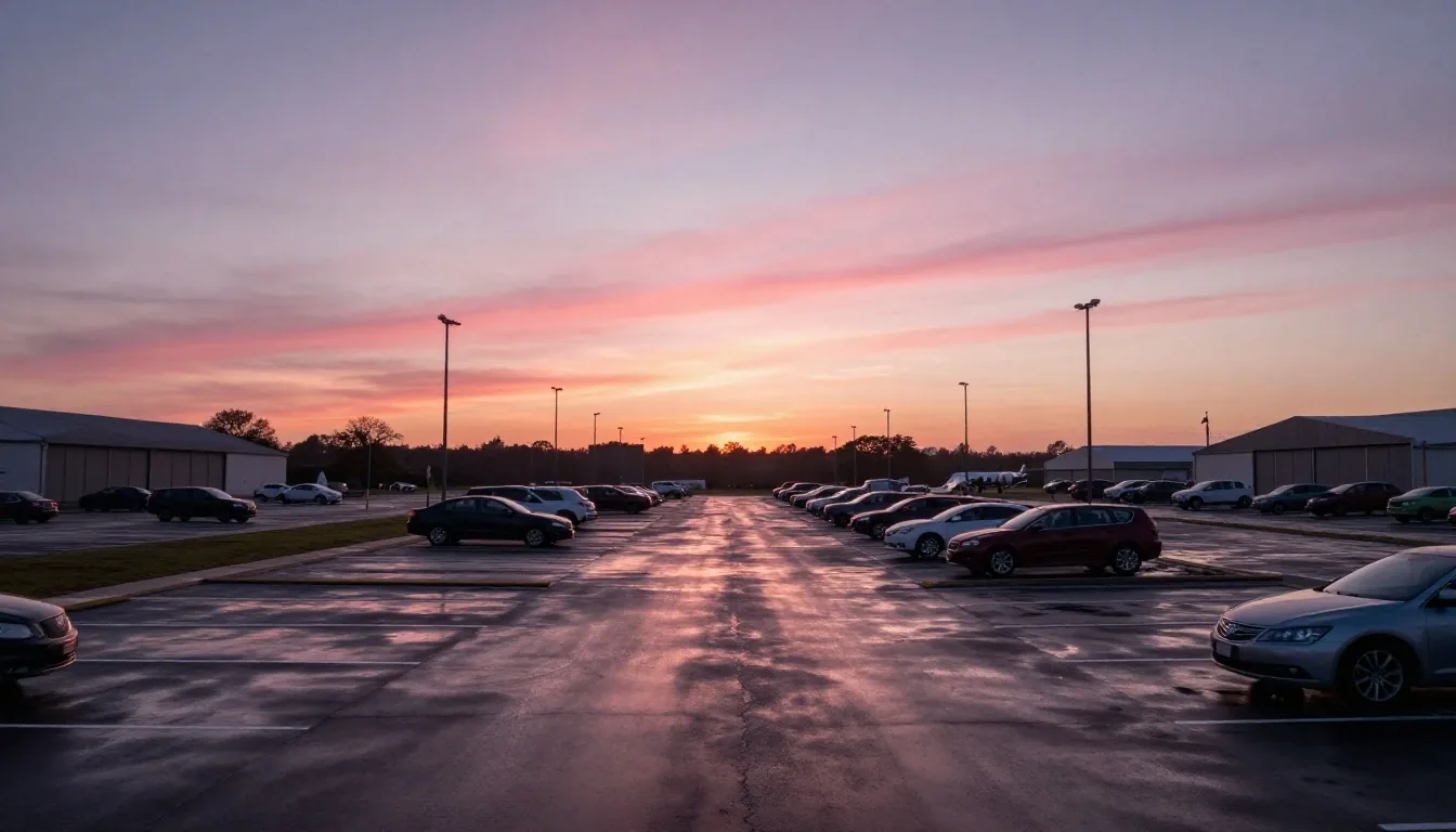 Sydney Airport long term and budget parking tarmac at Mascot dawn