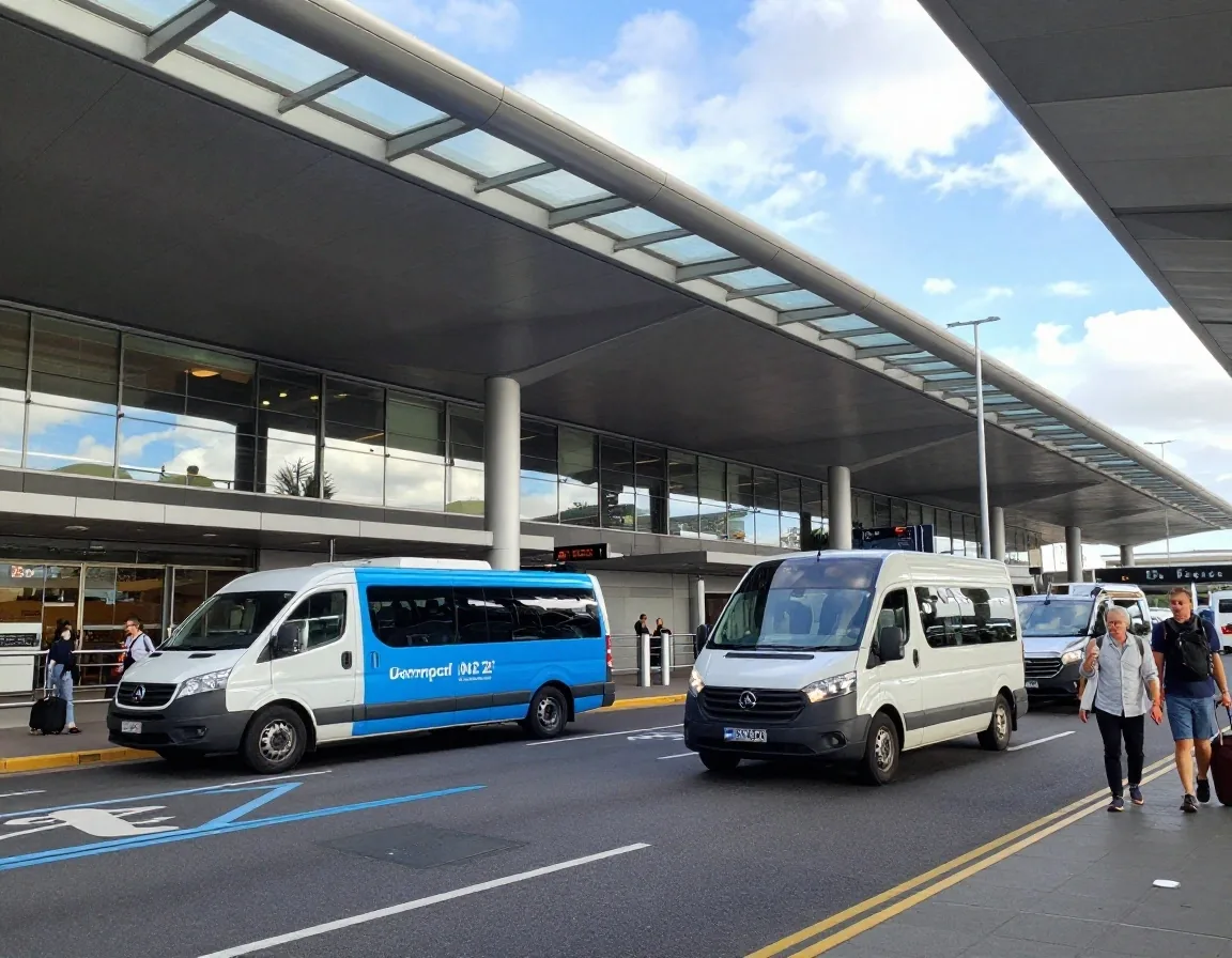 Sydney Airport domestic terminal shuttle bus pick-up bay kerbside
