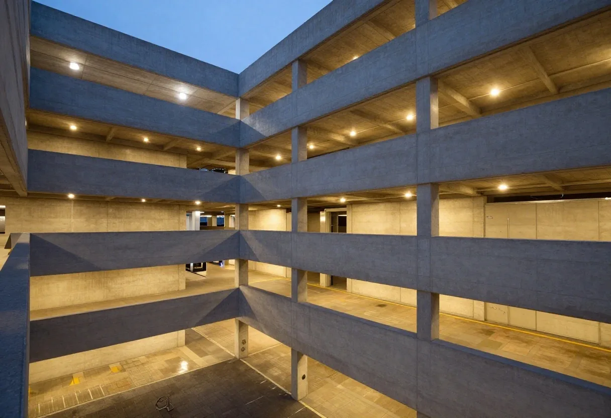 Pedestrian skybridge connecting domestic terminal parking to check-in