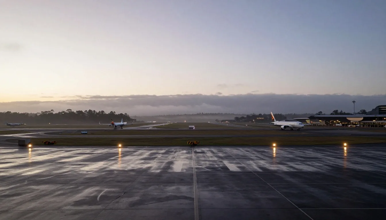 Mascot airport tarmac at dawn