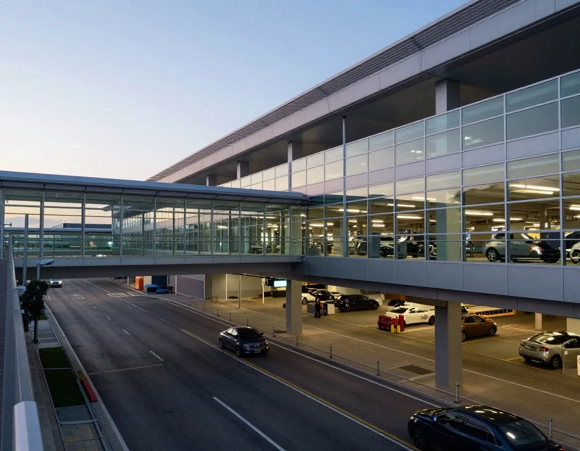 Sydney Airport multi-level parking exterior and approach
